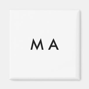 Simple monogram add your name letter man minimal magnet