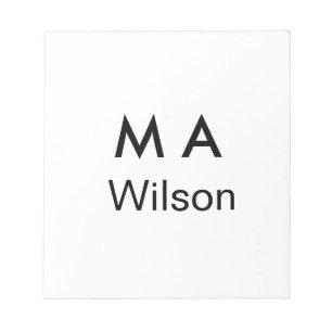 Simple monogram add your name letter man minimal   notepad