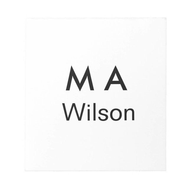 Simple monogram add your name letter man minimal   notepad (Front)