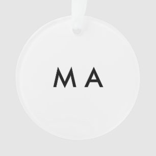 Simple monogram add your name letter man minimal ornament