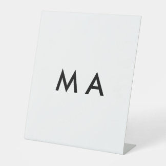 Simple monogram add your name letter man minimal  pedestal sign