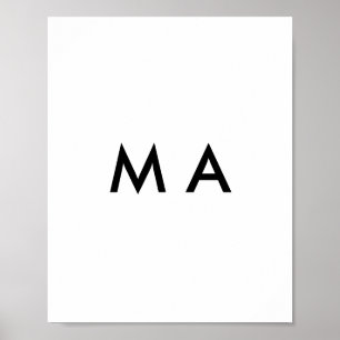 Simple monogram add your name letter man minimal poster