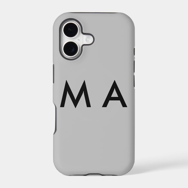 Simple monogram add your name letter man minimal t (Back)