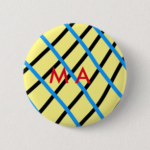 Simple monogram add your name letter man minimal t 2 inch round button