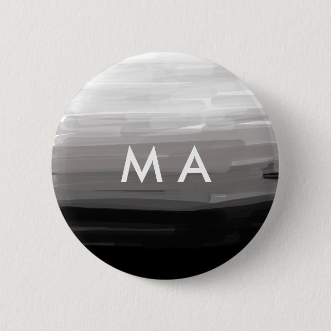 Simple monogram add your name letter man minimal t 2 inch round button (Front)