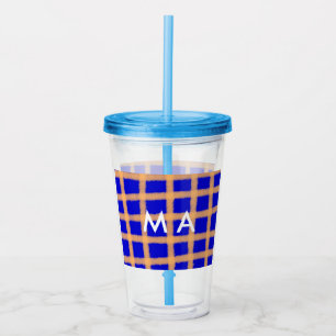 Simple monogram add your name letter man minimal t acrylic tumbler