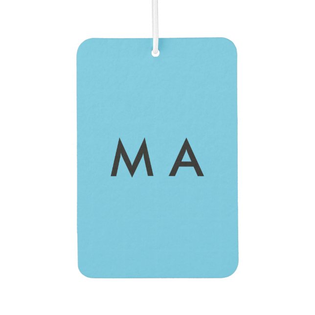Simple monogram add your name letter man minimal t air freshener (Front)