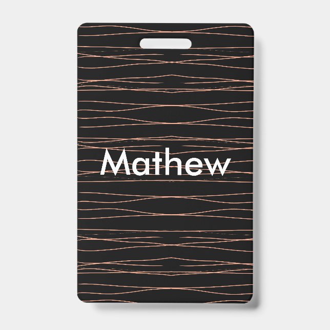 Simple monogram add your name letter man minimal t badge (Front)