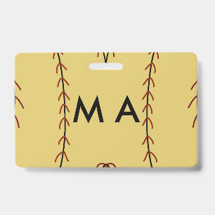 Simple monogram add your name letter man minimal t badge