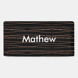 Simple monogram add your name letter man minimal t banner