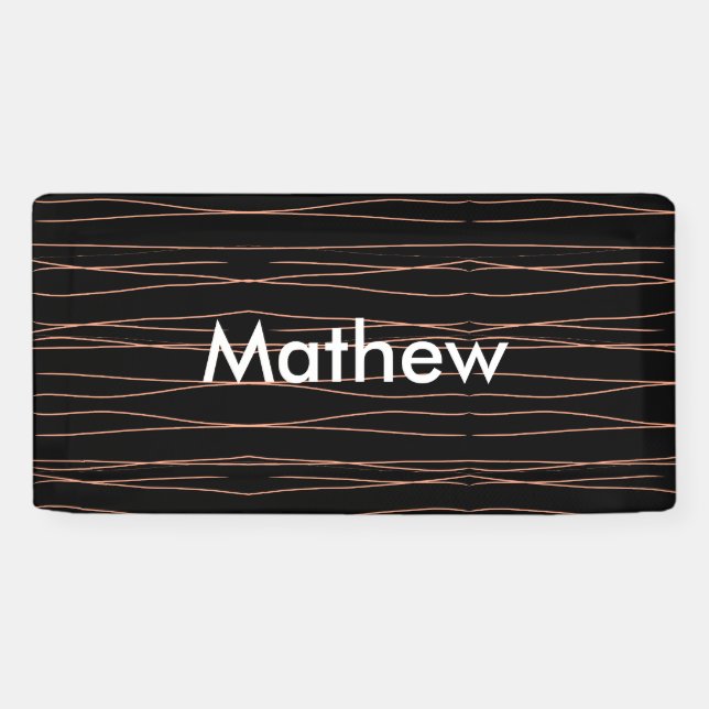 Simple monogram add your name letter man minimal t banner (Horizontal)