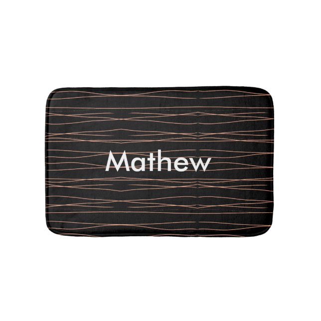 Simple monogram add your name letter man minimal t bath mat (Front)