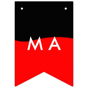 Simple monogram add your name letter man minimal t bunting flags