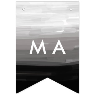 Simple monogram add your name letter man minimal t bunting flags