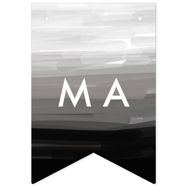 Simple monogram add your name letter man minimal t bunting flags (First Flag)