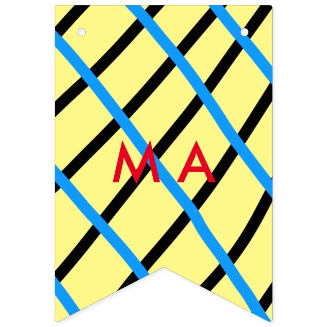 Simple monogram add your name letter man minimal t bunting flags (Second Flag)