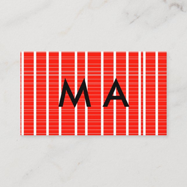 Simple monogram add your name letter man minimal t business card (Front)