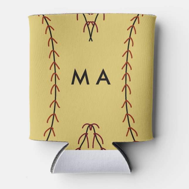 Simple monogram add your name letter man minimal t can cooler (Front)