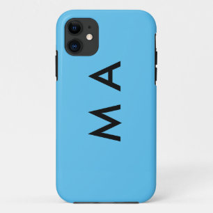 Simple monogram add your name letter man minimal t iPhone 11 case