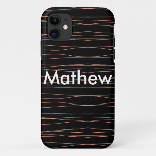 Simple monogram add your name letter man minimal t iPhone 11 case