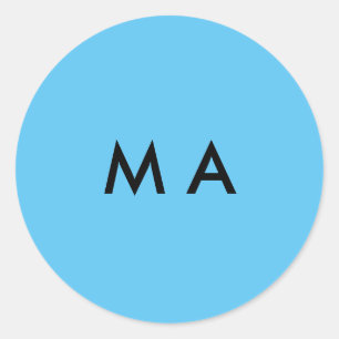 Simple monogram add your name letter man minimal t classic round sticker