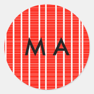 Simple monogram add your name letter man minimal t classic round sticker