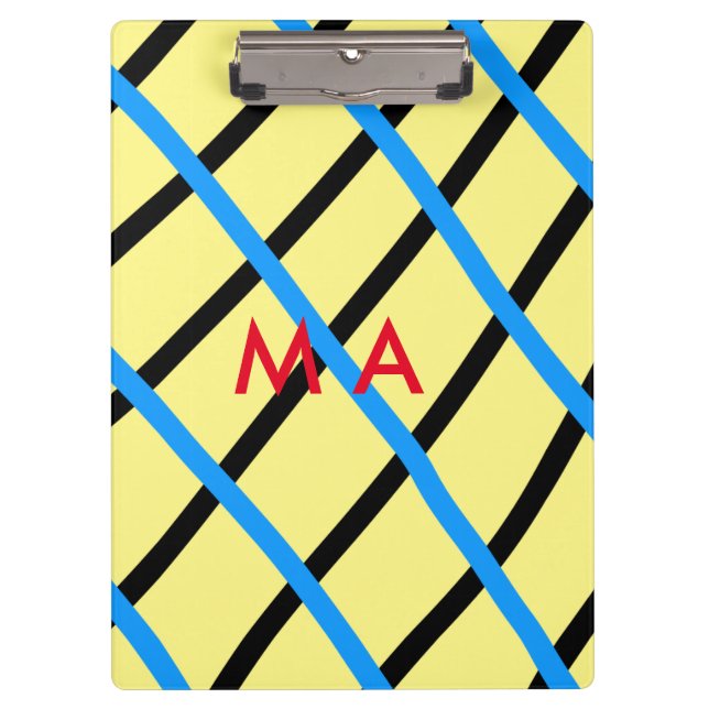 Simple monogram add your name letter man minimal t clipboard (Front)