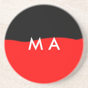 Simple monogram add your name letter man minimal t coaster