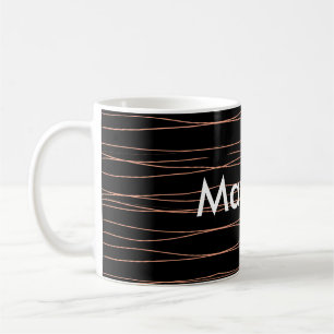 Simple monogram add your name letter man minimal t coffee mug