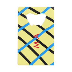 Simple monogram add your name letter man minimal t credit card bottle opener