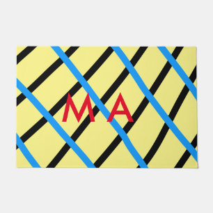 Simple monogram add your name letter man minimal t doormat