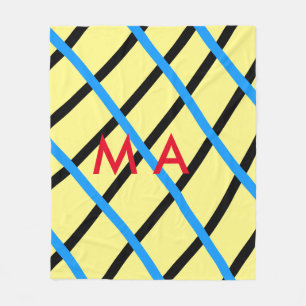 Simple monogram add your name letter man minimal t fleece blanket