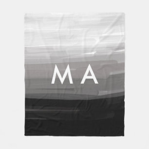 Simple monogram add your name letter man minimal t fleece blanket