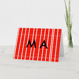 Simple monogram add your name letter man minimal t foil holiday card