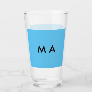 Simple monogram add your name letter man minimal t glass