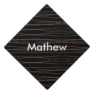 Simple monogram add your name letter man minimal t graduation cap topper