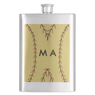 Simple monogram add your name letter man minimal t hip flask