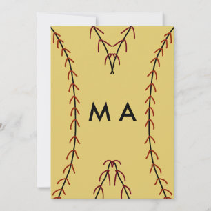 Simple monogram add your name letter man minimal t invitation