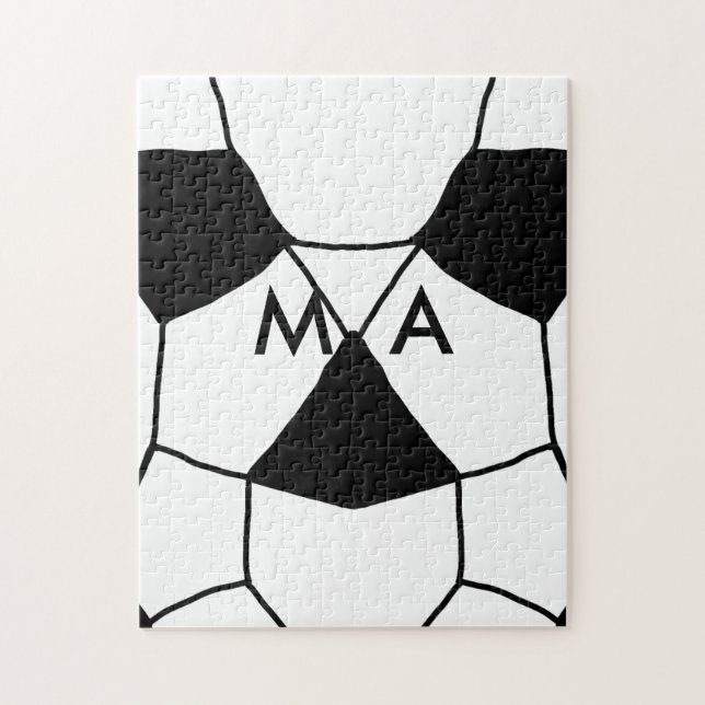 Simple monogram add your name letter man minimal t jigsaw puzzle (Vertical)