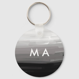 Simple monogram add your name letter man minimal t keychain