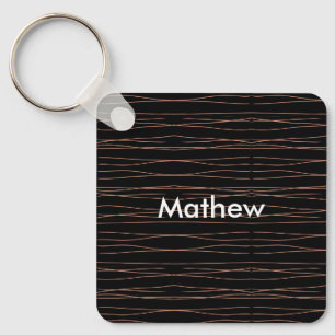 Simple monogram add your name letter man minimal t keychain