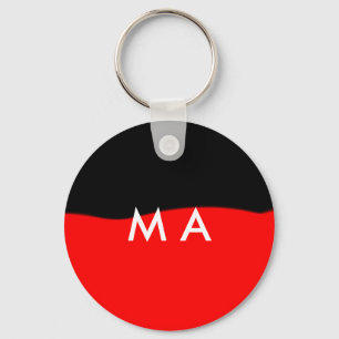 Simple monogram add your name letter man minimal t keychain