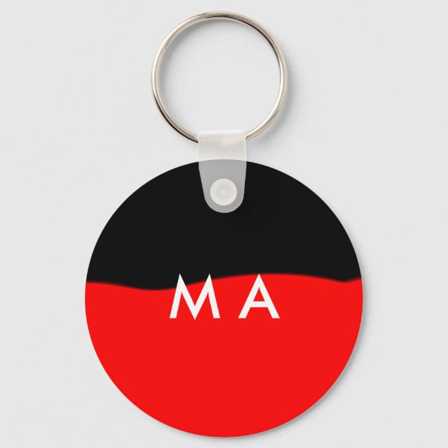 Simple monogram add your name letter man minimal t keychain (Front)