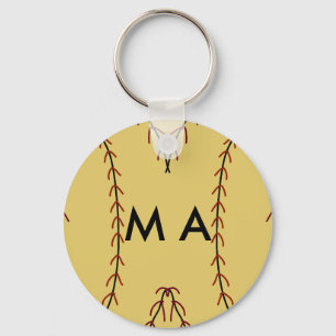 Simple monogram add your name letter man minimal t keychain