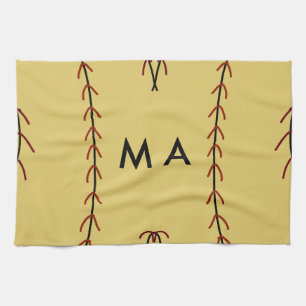 Simple monogram add your name letter man minimal t kitchen towel