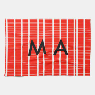 Simple monogram add your name letter man minimal t kitchen towel