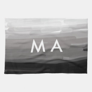 Simple monogram add your name letter man minimal t kitchen towel