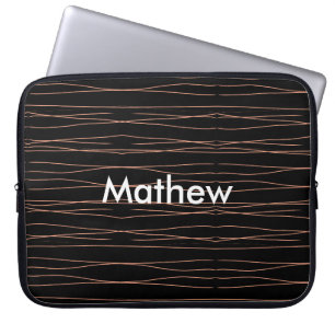 Simple monogram add your name letter man minimal t laptop sleeve