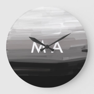 Simple monogram add your name letter man minimal t large clock