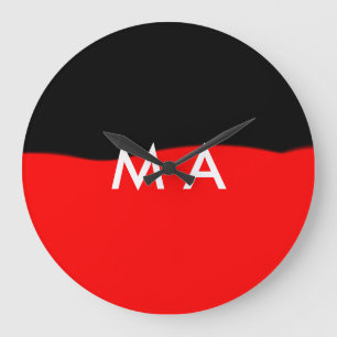 Simple monogram add your name letter man minimal t large clock